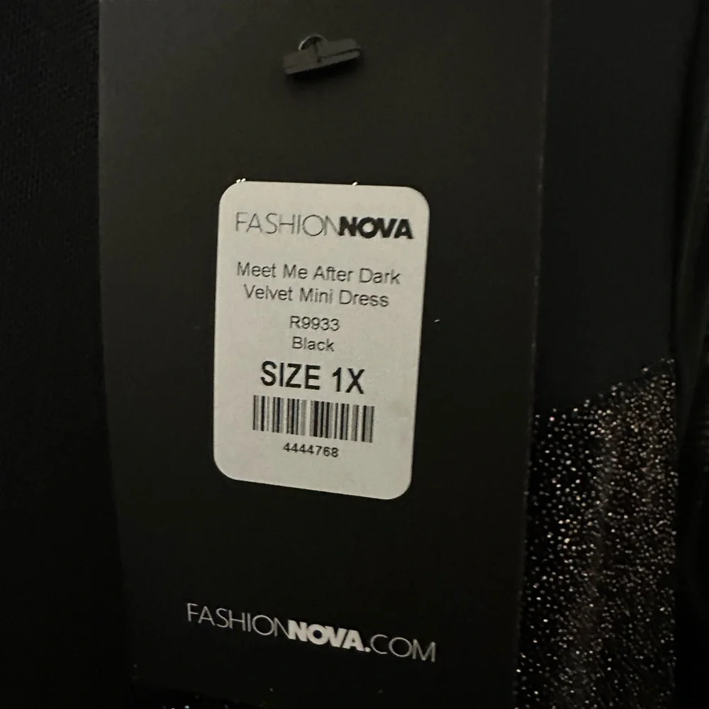 NWT Fashion Novs Meet Me After Dark Velvet Mini Dress Size 1X - Picture 5 of 5